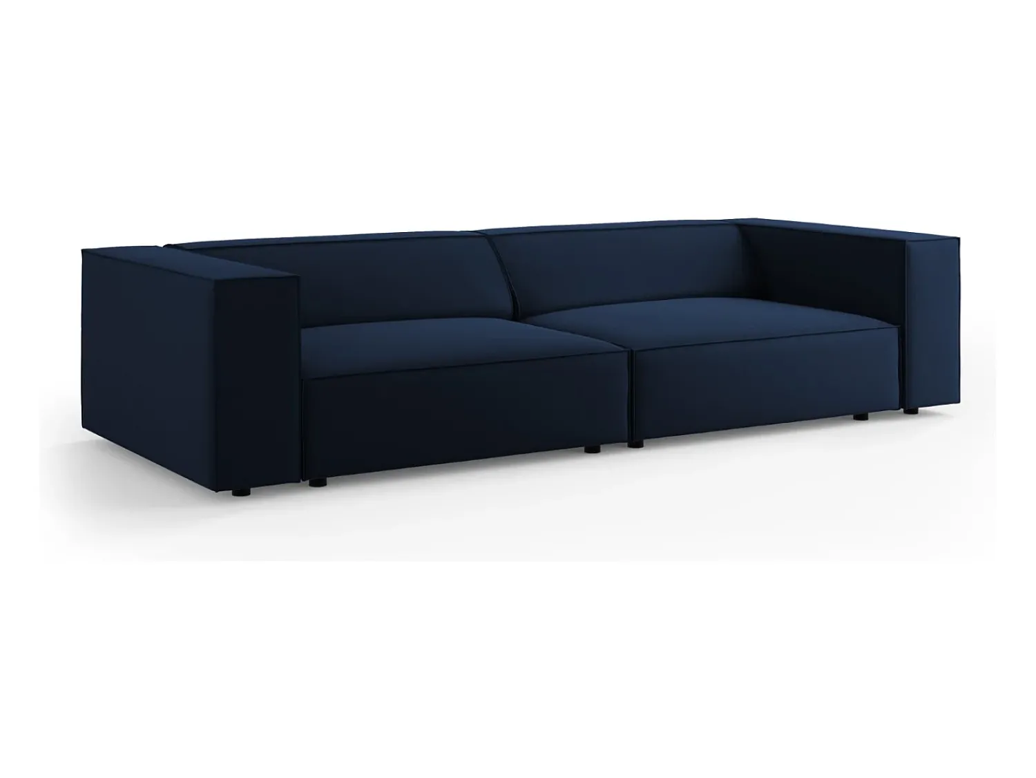 Sofá*Cosmopolitan Design - Sofá "Arendal" 4 lugares em veludo azul real - 244x102x70cm Azul escuro