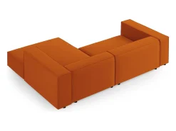 Sofá|Cosmopolitan Design - Sofá de canto direito "Arendal" 3 lugares em veludo - 224x166x70cm Terracota