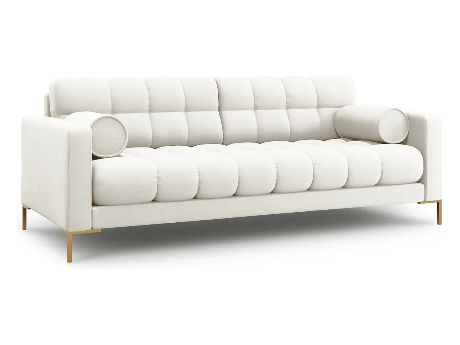 Sofá|Cosmopolitan Design - Sofá "Bali" 4 lugares em tecido estrutural claro - 217x92x75cm Bege