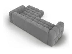 Sofá*Cosmopolitan Design - Sofá modular de canto direito "Sky" 4 lugares em veludo cinza claro - 272x162x75cm Cinzento claro