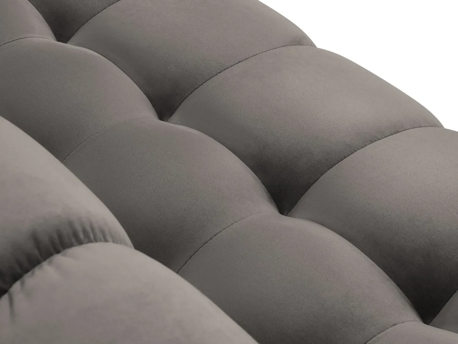 Sofá*Cosmopolitan Design - Sofá de canto esquerdo "Bali" 5 lugares em veludo cinza claro - 293x185x75cm Cinzento claro