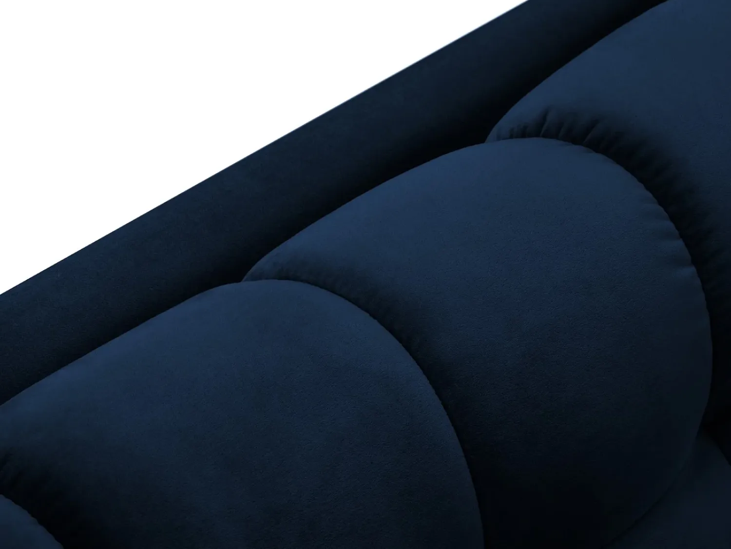 Sofá*Cosmopolitan Design - Sofá panorâmico "Bali" 7 lugares em veludo azul real - 383x185x75cm Azul escuro