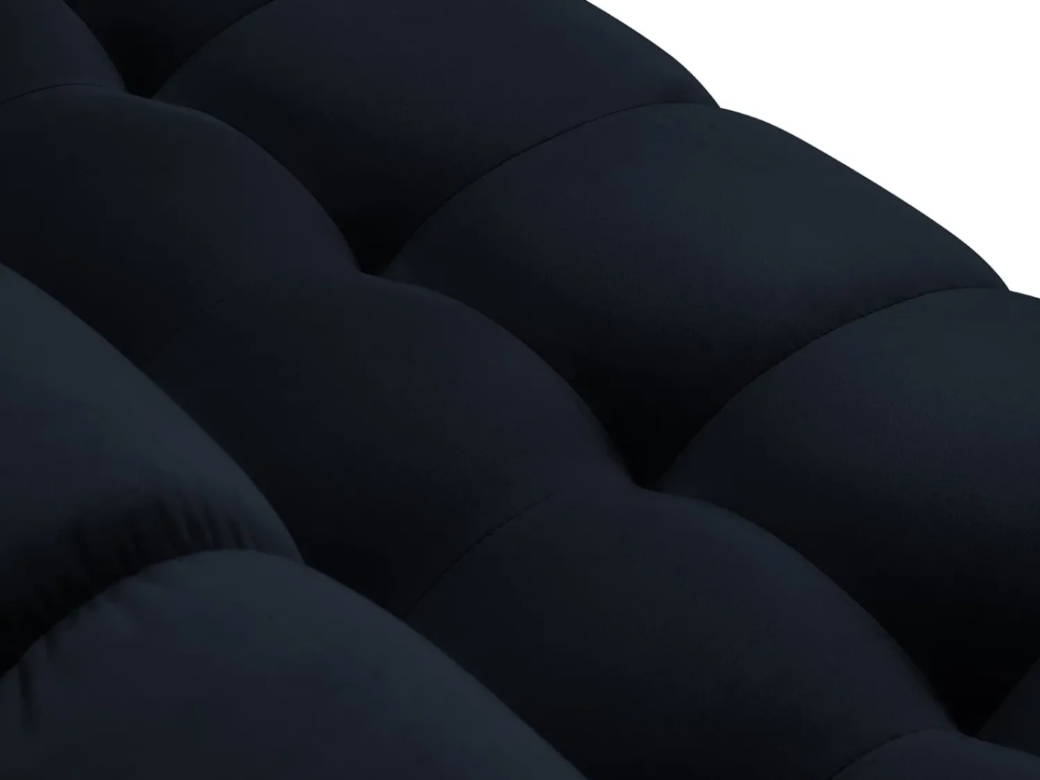 Cosmopolitan Design - Sofá de canto esquerdo "Bali" 5 lugares em veludo - 293x185x75cm Azul escuro