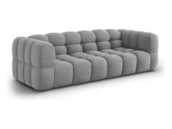 Cosmopolitan Design - Sofá modular "Sky" 4 lugares em veludo cinza claro - 244x102x75cm^ Sofá