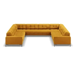 Cosmopolitan Design - Sofá panorâmico "Bali" 9 lugares em veludo - 327x256x75cm^ Sofá