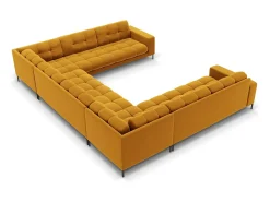 Cosmopolitan Design - Sofá panorâmico "Bali" 9 lugares em veludo - 327x256x75cm^ Sofá