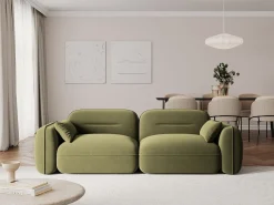 Cosmopolitan Design - Sofá modular "Sydney" 3 lugares em veludo - 230x90x70cm^ Sofá