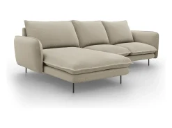 Cosmopolitan Design - Sofá de canto esquerdo "Vienna" 5 lugares em tecido estrutural - 255x170x95cm^ Sofá