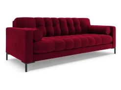 Sofá|Cosmopolitan Design - Sofá "Bali" 4 lugares em veludo - 217x92x75cm Vermelho