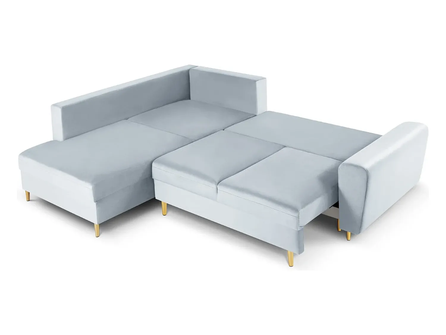 Cosmopolitan Design - Sofá convertível de canto esquerdo com caixa de arrumação "Kyoto" 5 lugares em veludo - 243x194x88cm^ Sofá