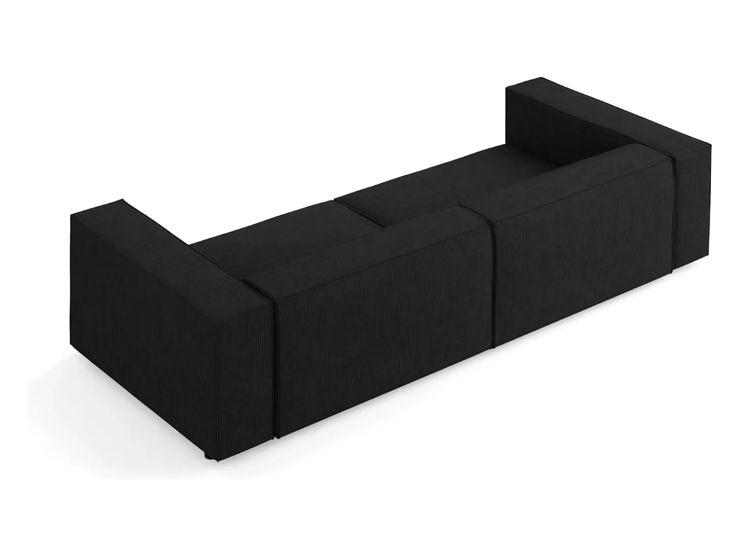 Cosmopolitan Design - Sofá "Arendal" 4 lugares em tecido chenille com efeito canelado - 244x102x70cm^ Sofá