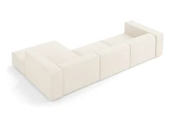 Cosmopolitan Design - Sofá de canto direito "Arendal" 4 lugares em tecido chenille claro - 284x166x70cm^ Sofá