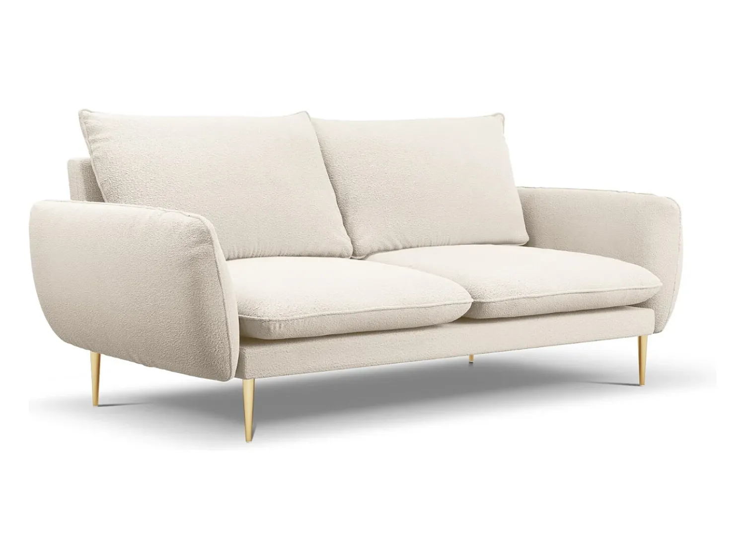 Sofá|Cosmopolitan Design - Sofá "Vienna" 3 lugares em tecido bouclé - 200x92x95cm Bege