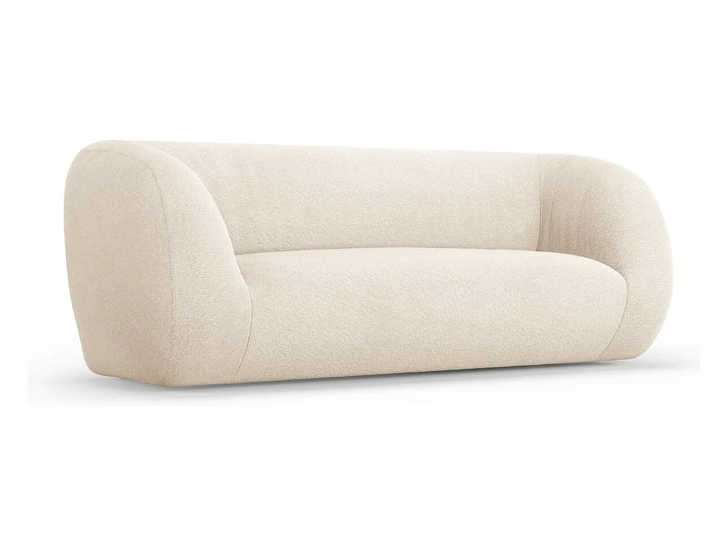 Sofá*Cosmopolitan Design - Sofá "Essen" 2 lugares em tecido bouclé - 210x95x86cm Bege