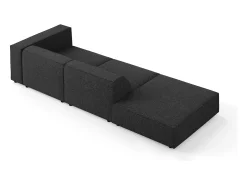 Sofá*Cosmopolitan Design - Sofá esquerdo "Arendal" 4 lugares em tecido chenille - 262x102x70cm Preto