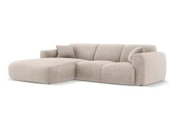 Cosmopolitan Design - Sofá de canto esquerdo "Nolio" 4 lugares em tecido chenille - 260x170x72cm^ Sofá