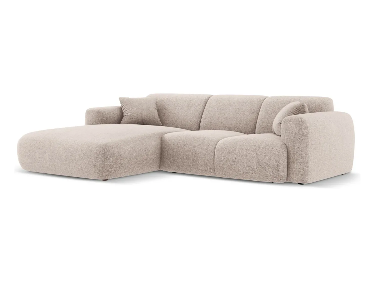 Cosmopolitan Design - Sofá de canto esquerdo "Nolio" 4 lugares em tecido chenille - 260x170x72cm^ Sofá
