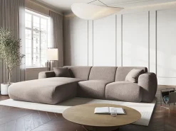 Cosmopolitan Design - Sofá de canto esquerdo "Nolio" 4 lugares em tecido chenille - 260x170x72cm^ Sofá