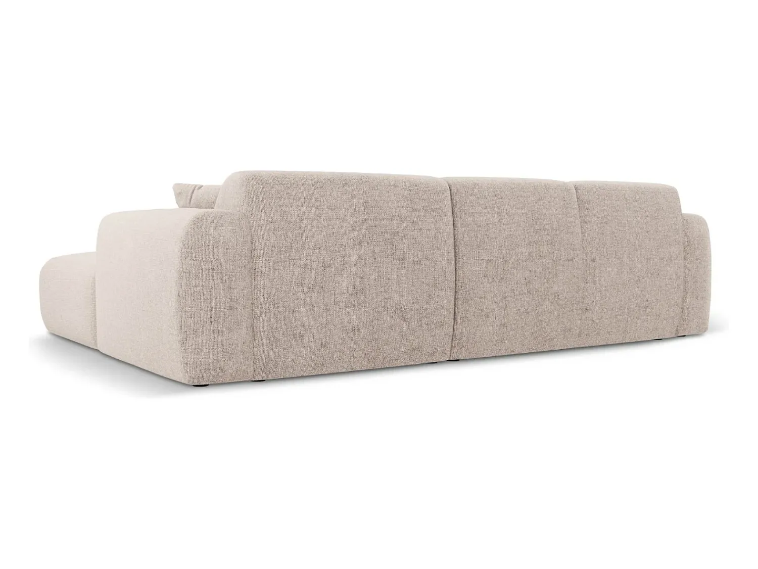 Cosmopolitan Design - Sofá de canto esquerdo "Nolio" 4 lugares em tecido chenille - 260x170x72cm^ Sofá