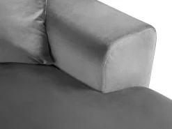 Cosmopolitan Design - Sofá panorâmico convertível esquerdo com caixa de arrumação "Kyoto" 7 lugares em veludo cinza claro - 313x194x88cm^ Sofá
