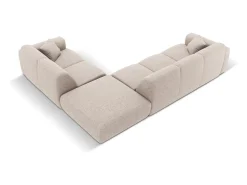 Sofá*Cosmopolitan Design - Sofá de canto direito "Nolio" 4 lugares em tecido chenille - 315x250x72cm Bege