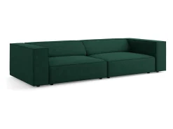 Sofá*Cosmopolitan Design - Sofá "Arendal" 4 lugares em tecido chenille com efeito canelado verde garrafa - 244x102x70cm Verde pinho