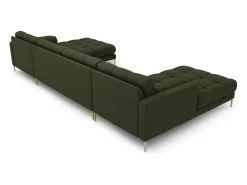Sofá*Cosmopolitan Design - Sofá panorâmico "Bali" 7 lugares em tecido estrutural - 383x185x75cm Verde