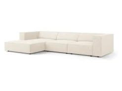 Hot Cosmopolitan Design - Sofá de canto esquerdo "Arendal" 4 lugares em tecido chenille claro - 284x166x70cm Bege