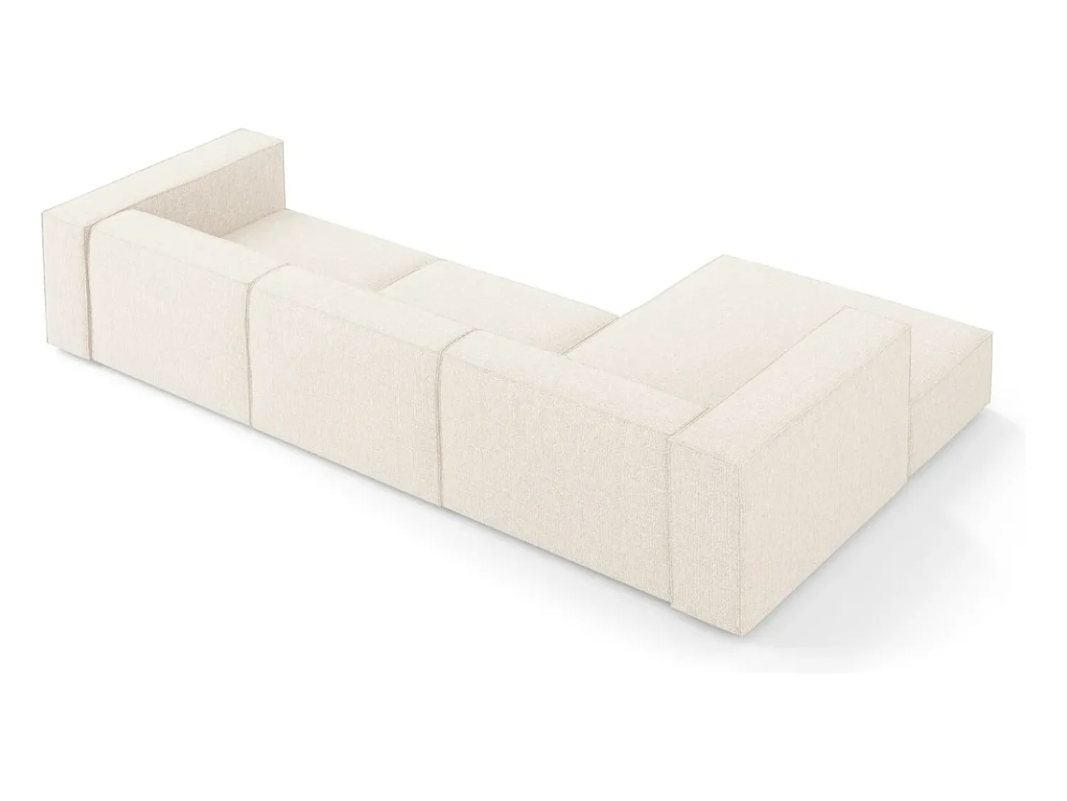 Hot Cosmopolitan Design - Sofá de canto esquerdo "Arendal" 4 lugares em tecido chenille claro - 284x166x70cm Bege