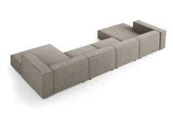 Sofá|Cosmopolitan Design - Sofá panorâmico "Arendal" 6 lugares em tecido chenille cinza - 364x166x70cm Cinzento