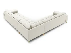 Cosmopolitan Design - Sofá de canto simétrico "Bali" 6 lugares em tecido estrutural claro - 256x256x75cm^ Sofá