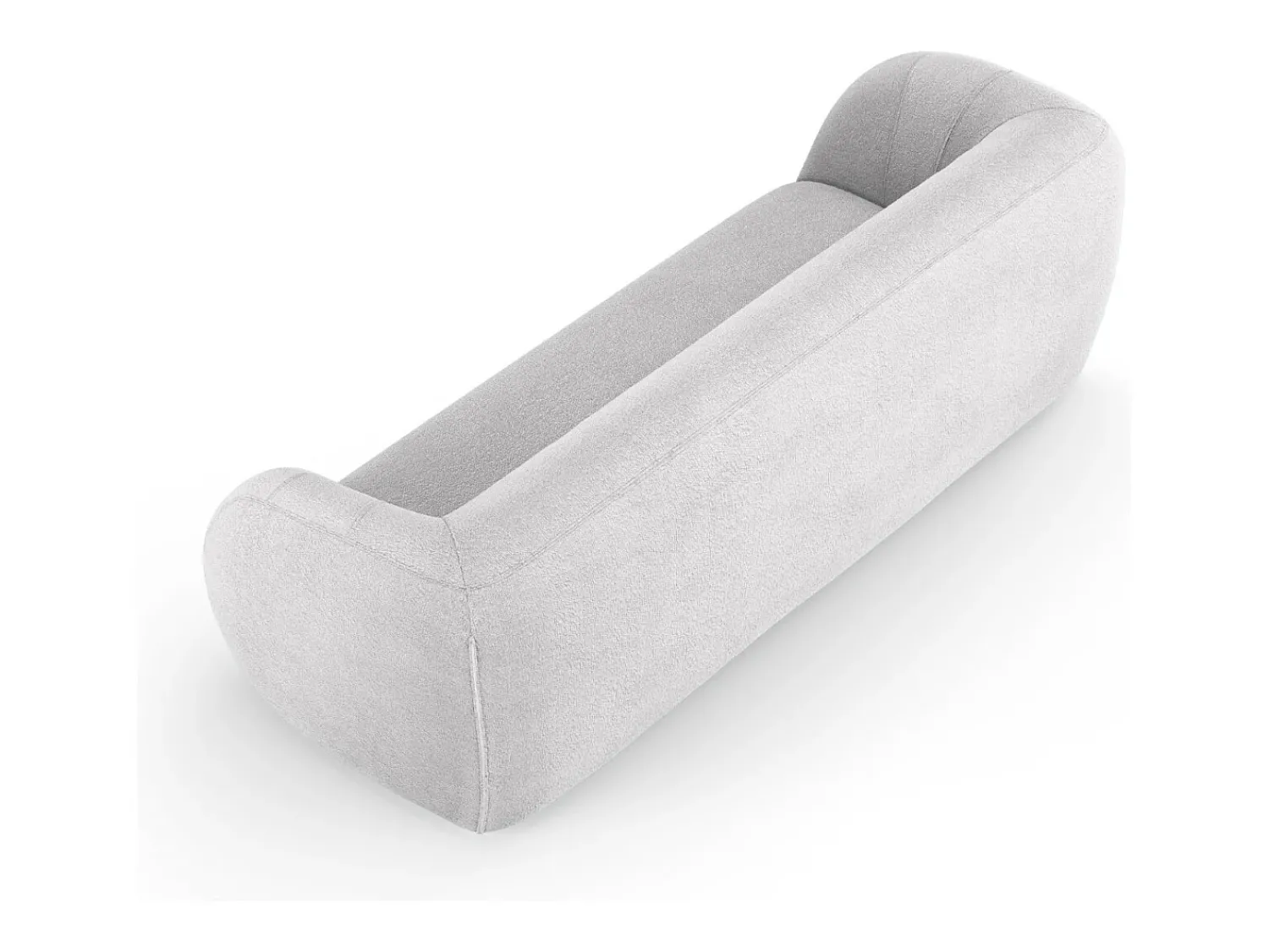 Sofá|Cosmopolitan Design - Sofá "Essen" 3 lugares em tecido bouclé cinza claro - 230x95x86cm Cinzento claro