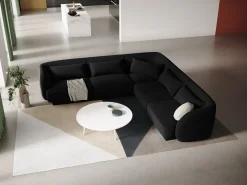 Cosmopolitan Design - Sofá de canto simétrico "Tulum" 5 lugares em veludo - 255x255x70cm^ Sofá