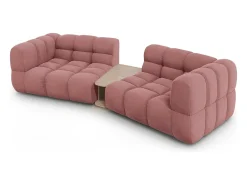 Cosmopolitan Design - Sofá modular "Sky" 2 lugares em veludo salmão - 280x148x75cm^ Sofá