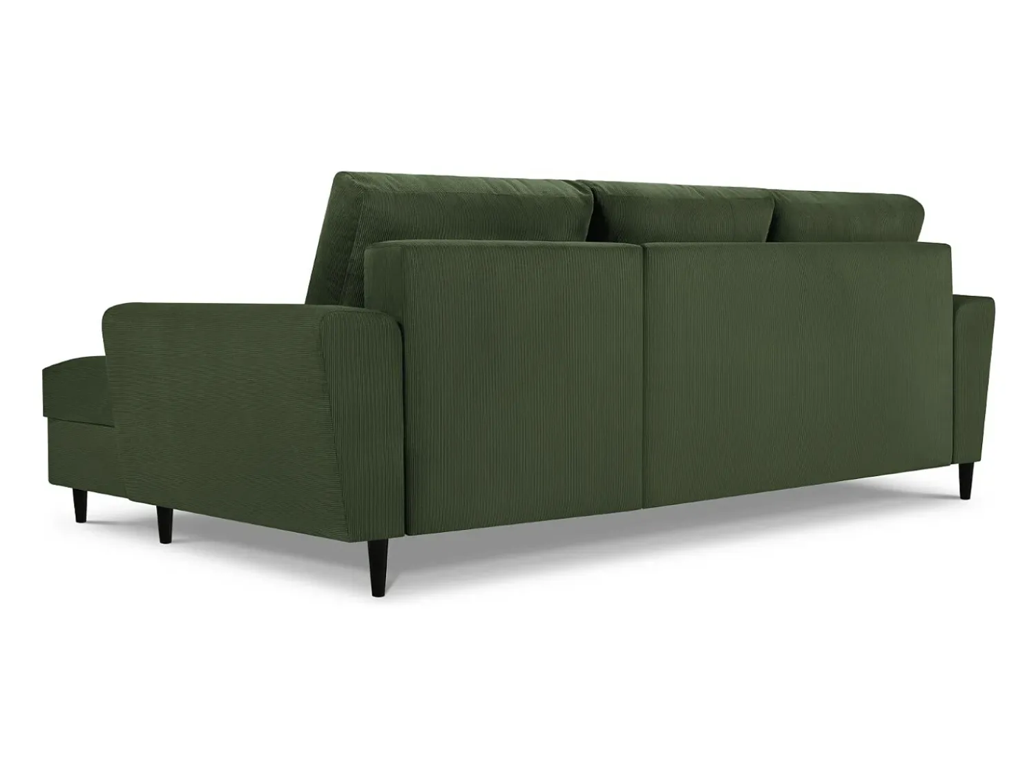 Sofá|Cosmopolitan Design - Sofá convertível de canto direito com caixa de arrumação "Kyoto" 4 lugares em veludo cotelê verde garrafa - 241x145x88cm Verde pinho