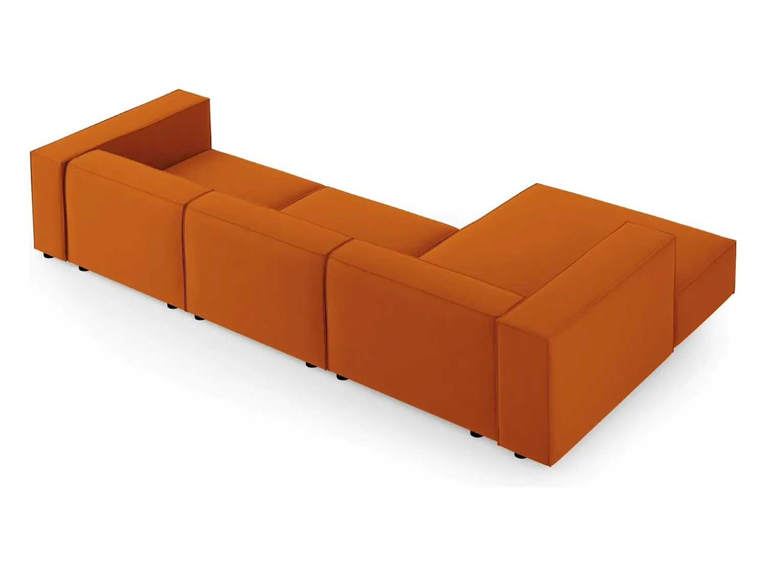 Sofá*Cosmopolitan Design - Sofá de canto esquerdo "Arendal" 4 lugares em veludo - 284x166x70cm Terracota