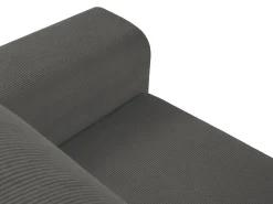 Sofá*Cosmopolitan Design - Sofá convertível de canto esquerdo com caixa de arrumação "Kyoto" 4 lugares em veludo cotelê cinza - 241x145x88cm Cinzento