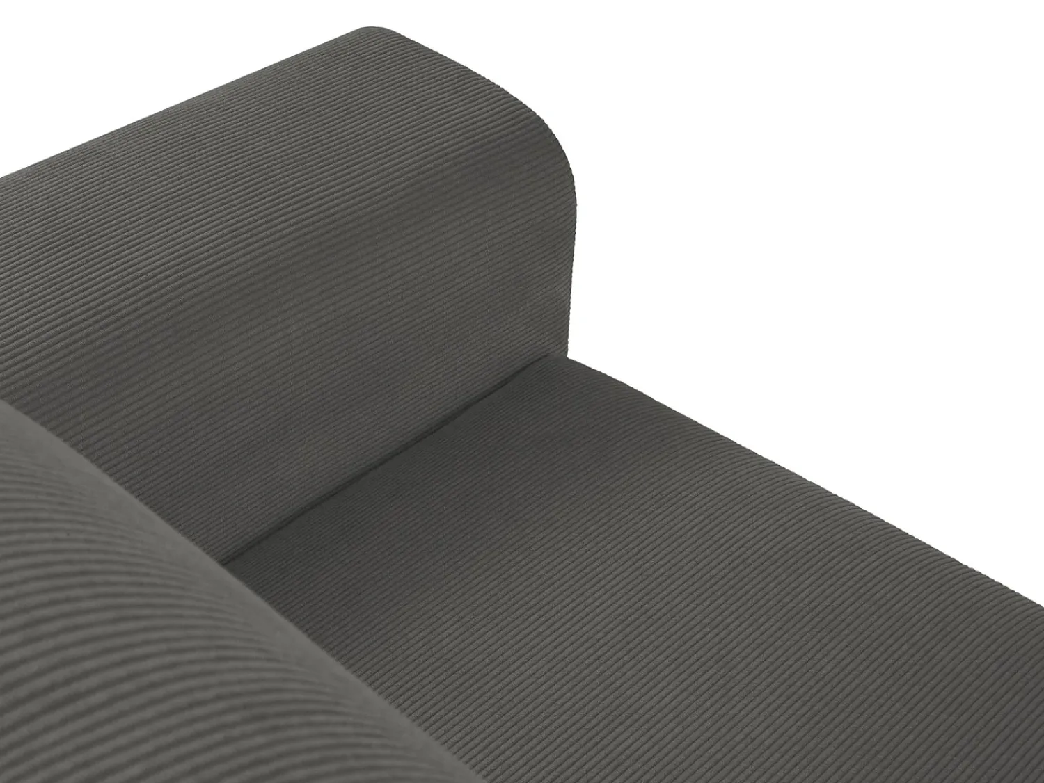 Sofá*Cosmopolitan Design - Sofá convertível de canto esquerdo com caixa de arrumação "Kyoto" 4 lugares em veludo cotelê cinza - 241x145x88cm Cinzento