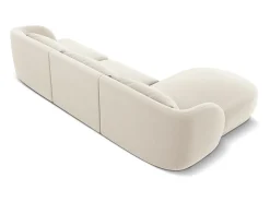 Cosmopolitan Design - Sofá de canto esquerdo "Tulum" 4 lugares em veludo claro - 255x156x70cm^ Sofá