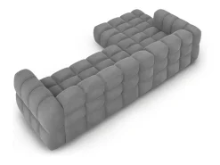Sofá*Cosmopolitan Design - Sofá modular de canto esquerdo "Sky" 4 lugares em veludo cinza claro - 300x162x75cm Cinzento claro