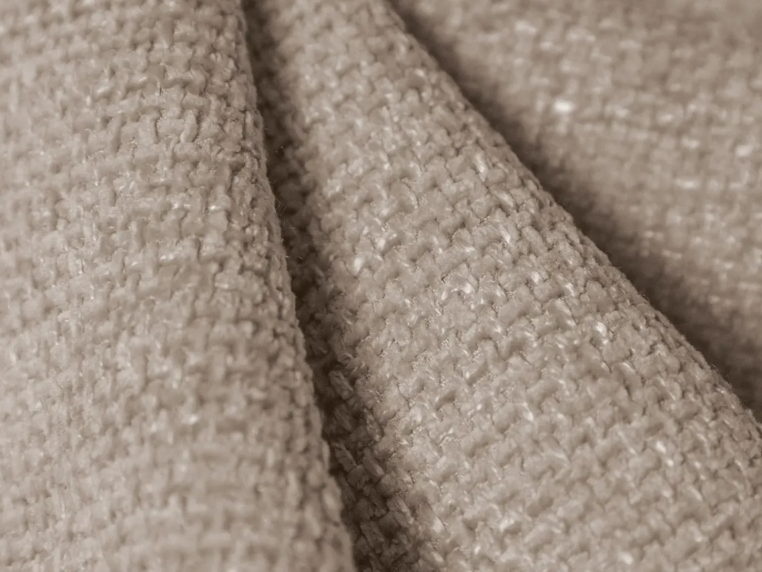 Sofá|Cosmopolitan Design - Sofá de canto panorâmico à esquerda "Arendal" 7 lugares em tecido chenille - 364x262x70cm Bege
