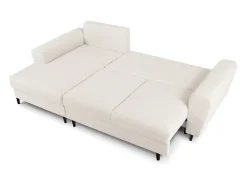 Cosmopolitan Design - Sofá convertível de canto esquerdo com caixa de arrumação "Kyoto" 4 lugares em tecido bouclé - 241x145x88cm^ Sofá
