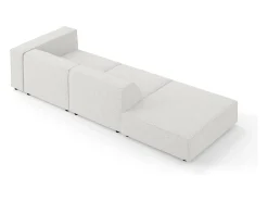 Sofá|Cosmopolitan Design - Sofá esquerdo "Arendal" 4 lugares em tecido chenille cinza claro - 262x102x70cm Cinzento claro