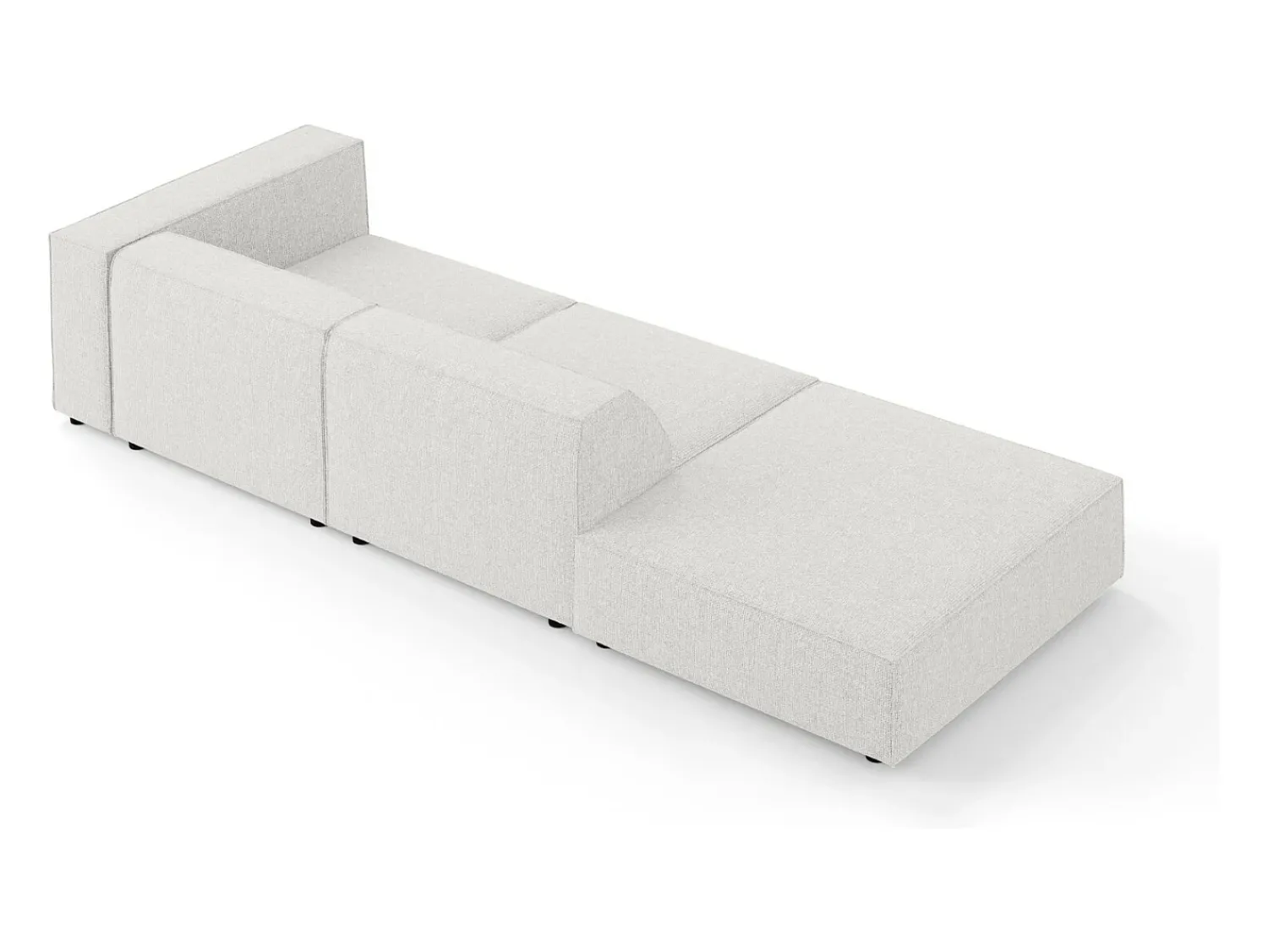 Sofá|Cosmopolitan Design - Sofá esquerdo "Arendal" 4 lugares em tecido chenille cinza claro - 262x102x70cm Cinzento claro
