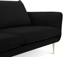 Sofá|Cosmopolitan Design - Sofá "Vienna" 3 lugares em veludo - 200x92x95cm Preto