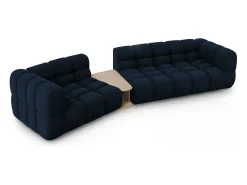 Cosmopolitan Design - Sofá modular virado para a esquerda "Sky" 3 lugares em veludo azul real - 353x148x75cm^ Sofá