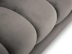 Cosmopolitan Design - Sofá de canto esquerdo "Bali" 5 lugares em veludo cinza claro - 293x185x75cm^ Sofá