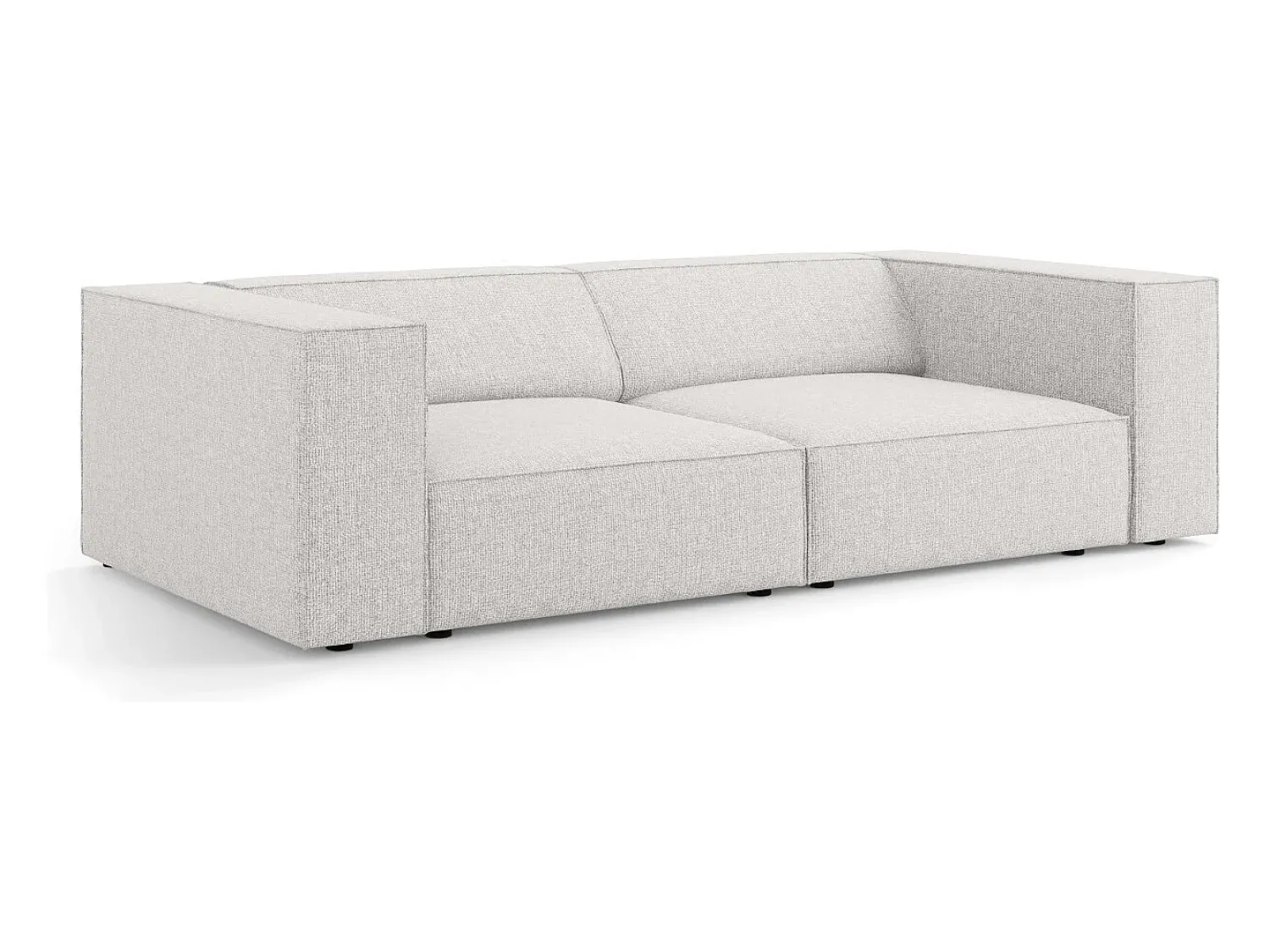 Sofá|Cosmopolitan Design - Sofá "Arendal" 3 lugares em tecido chenille cinza claro - 204x102x70cm Cinzento claro