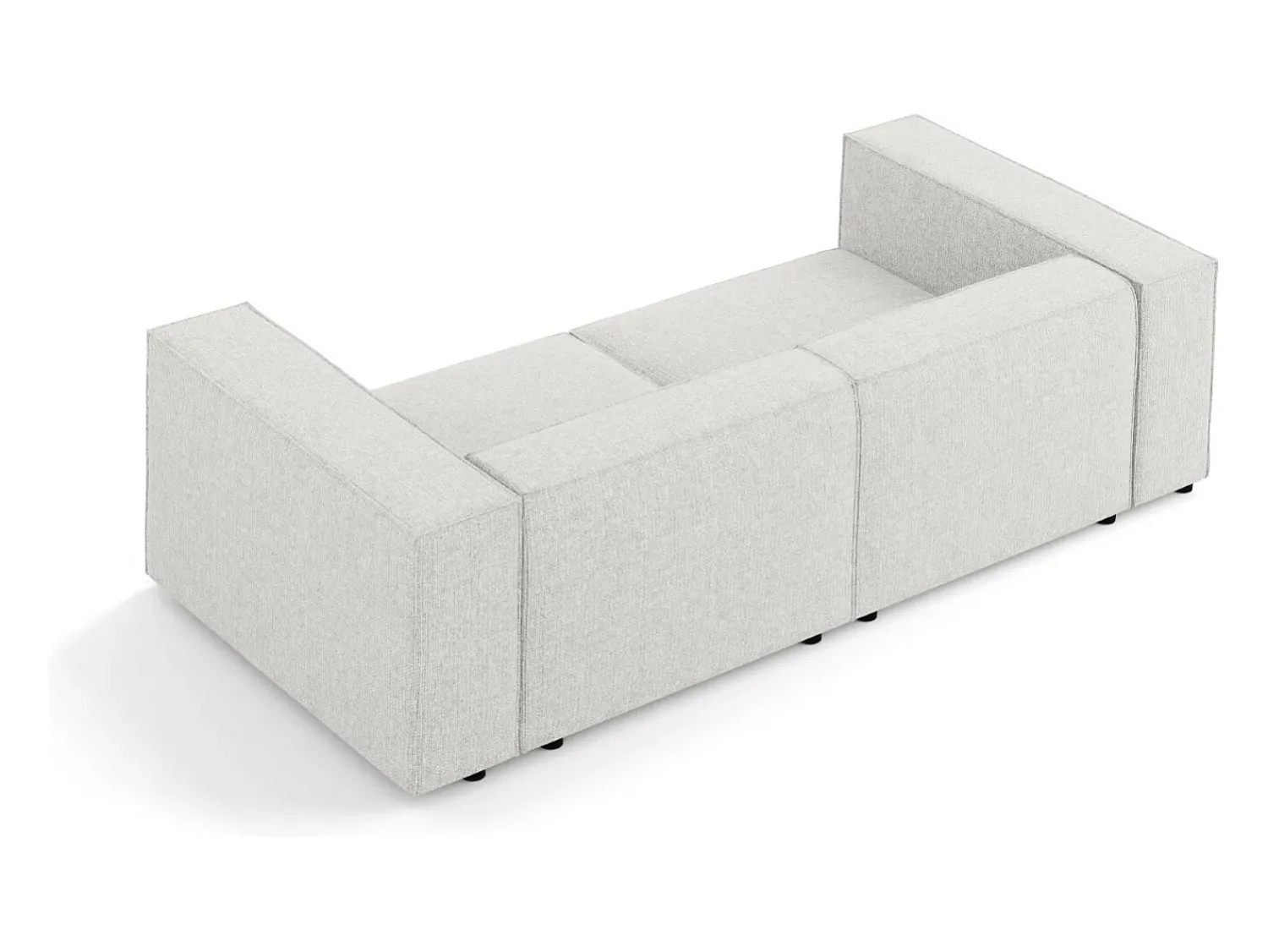 Sofá|Cosmopolitan Design - Sofá "Arendal" 3 lugares em tecido chenille cinza claro - 204x102x70cm Cinzento claro