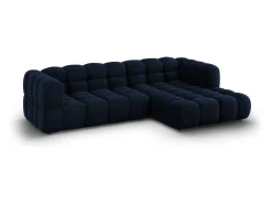 Sofá*Cosmopolitan Design - Sofá modular de canto direito "Sky" 4 lugares em veludo azul real - 272x162x75cm Azul escuro